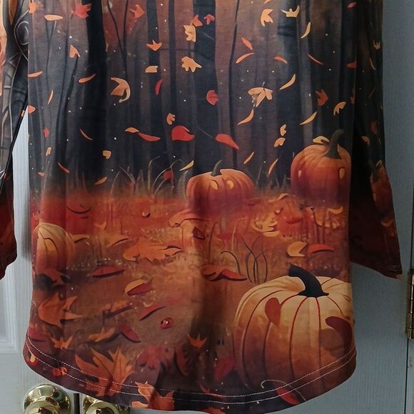 Fall Pumkin Fall Halloween long sleeve tunic Sz L NWOT - Picture 6 of 8